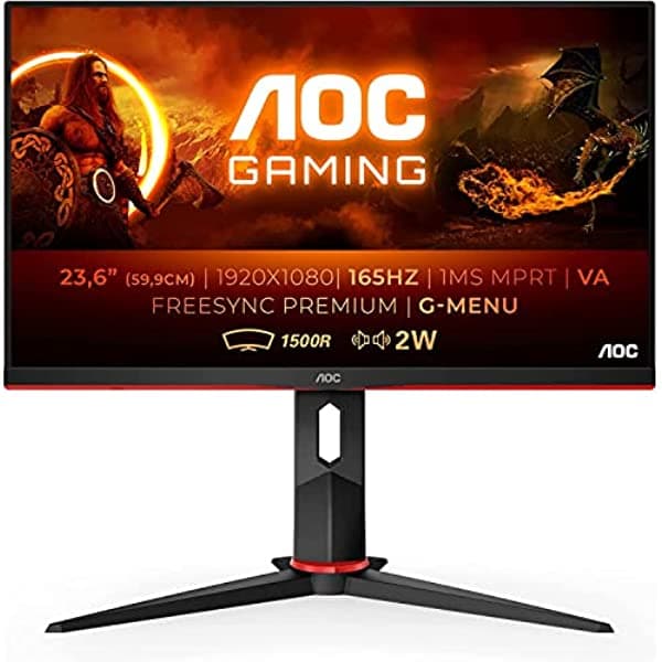 AOC - Monitores 23.6 VA 1920X1080 165HZ 1MS C24G2AE 250CDM2 2HDMI 2DP VGA MM C24G2AE/BK