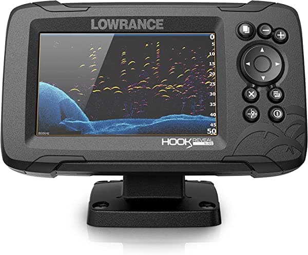 Lowrance Hook Reveal - Buscadores de peces de 5 pulgadas con transductor y opciones de mapa pre-cargadas C-MAP 000-15503-001