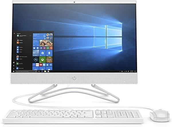 HP Computadora todo en uno de 21.5 pulgadas, AMD A4-9125, 4 GB de RAM, disco duro de 1 TB, Windows 10 (22-c0010, blanco)
