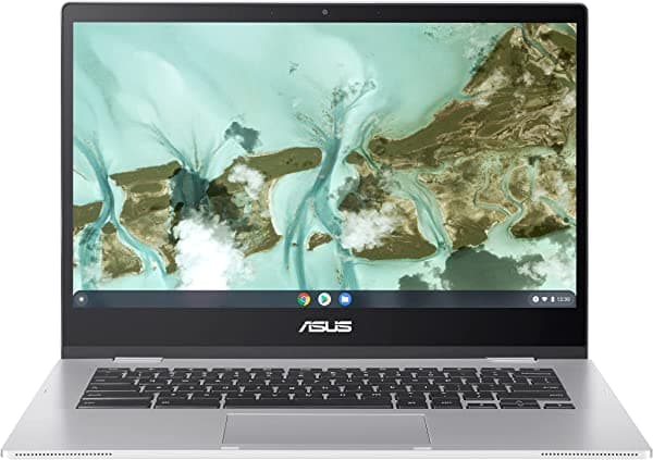 ASUS - Chromebook CX1, pantalla HD NanoEdge de 14 pulgadas, procesador Intel Celeron N3350, 64 GB de almacenamiento eMMC, 4GB de RAM, teclado resistente a salpicaduras, Chrome OS, plata transparente, CX1400CNA-AS44F