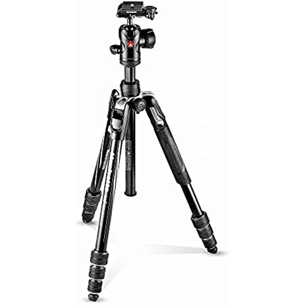 Manfrotto Befree - Kit avanzado de trípode de cámara con cierre giratorio, kit de trípode de viaje con rótula de bola, portátil y compacto, trípode de cámara en aluminio para DSLR, Reflex, sin espejo, accesorios de cámara MKBFRTA4BK-BH