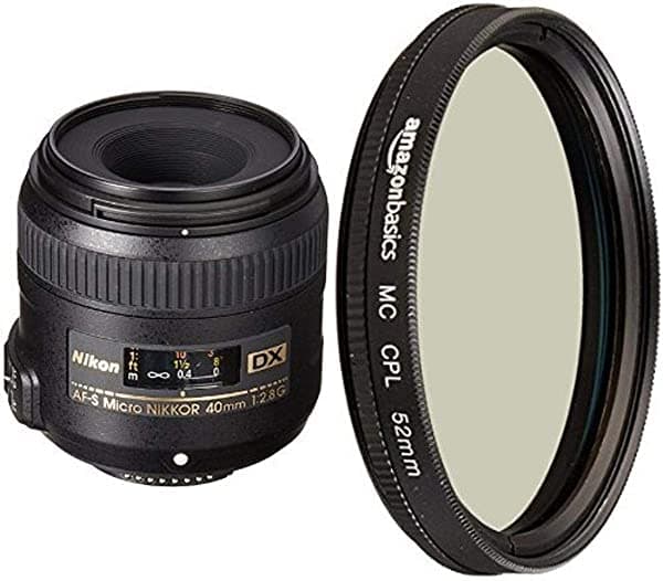 Nikon AF-S DX Micro-NIKKOR - Lente de primer plano de 1.575 in con lente polarizadora circular - 2.047 in