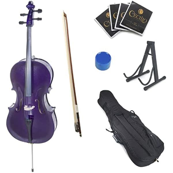 Cecilio - Equipo de violonchelo para estudiante, Púrpura, Tamaño completo 4/4 4/4CCO-Purple