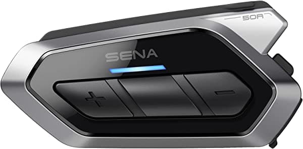 Sena Harman Kardon - Auriculares Bluetooth para motocicleta de 3 botones con sonido de 3 botones con sistema de intercomunicación de malla integrado, micrófono y altavoces de alta calidad 50R-02D