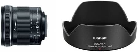 Canon EF-S 0.394-0.709 in f/4.5-5.6 IS STM lente con capucha Canon EW-73C 9519B005AA+9529B001