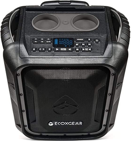 ECOXGEAR EcoBoulder+ GDI-EXBLD810 - Altavoz portátil impermeable resistente con Bluetooth inalámbrico de 100 vatios y sistema PA (gris)