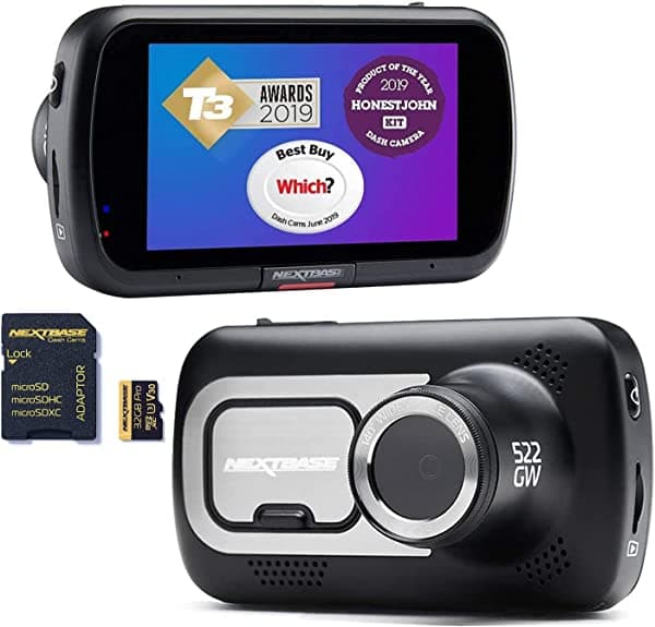Nextbase - Cámara de tablero de 522GW y paquete de tarjetas micro SD de 32G, con adaptador