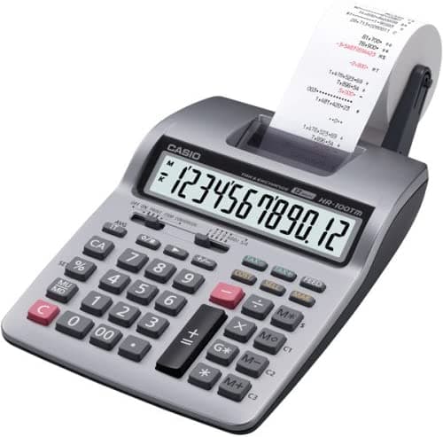 Casio Inc. HR-100TM Mini calculadora de impresión de escritorio, multicolor