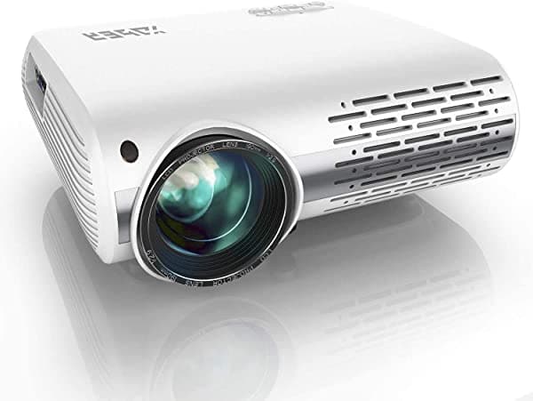 Proyector 1080P, proyector de vídeo HD YABER 5000 lúmenes con resolución nativa 1920 x 1080P, corrección Keystone 4D±45°, proyector de cine en casa LED LCD 4K, compatible con iPhone, Android, TV Box, portátil, PS4 Y30
