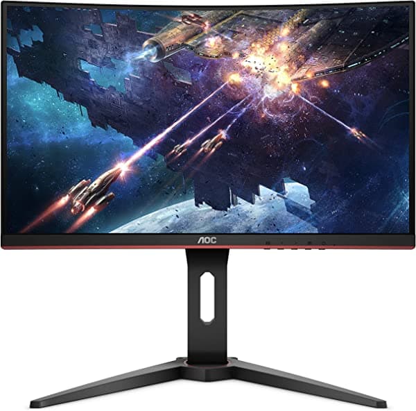 AOC C24G1 Monitor Curvo Gamer de 24", Full HD 1080p, 1500R, VA, 1ms 144Hz, FreeSync, Ajuste de Altura, VESA, 3 Años, Negro