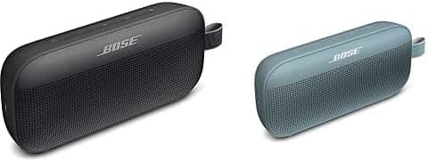 Bose SoundLink Flex Altavoz portátil Bluetooth, altavoz inalámbrico impermeable para viajes al aire libre, negro y SoundLink Flex Bluetooth portátil, altavoz inalámbrico impermeable, color azul piedra