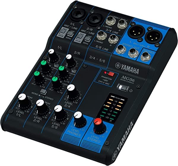 Yamaha MG06 Mezclador Estéreo Compacto de 6 Entradas