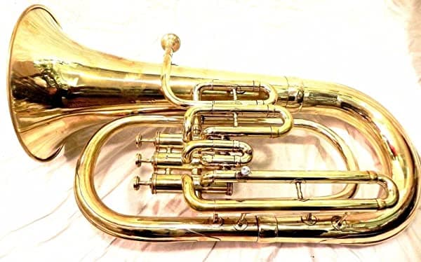 I/M Euphonium Eufonio de Latón Pulido con 3 Válvulas y Boquilla Incluye Bolsa para Tuba