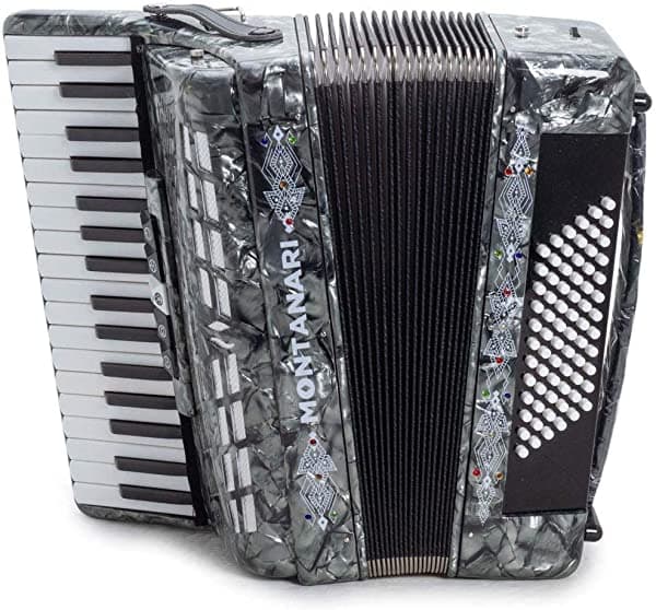 Montanari Piano Acordeón 5 Interruptores 72 Graves 34 Teclas 5 Interruptores Gris