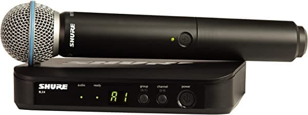 Shure Sistema de micrófono inalámbrico BLX24/B58 con micrófono vocal portátil BETA 58A BLX24/B58-J11