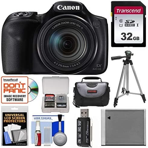 Canon PowerShot SX540 HS WiFi Cámara Digital Con Tarjeta de 32 GB + Case + Batería + Trípode + Kit K-91369-01