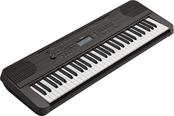 Yamaha PSRE360 Teclado Portátil Sensible al Tacto de 61 Teclas con Fuente de Alimentación, Nogal Oscuro PSRE360MP