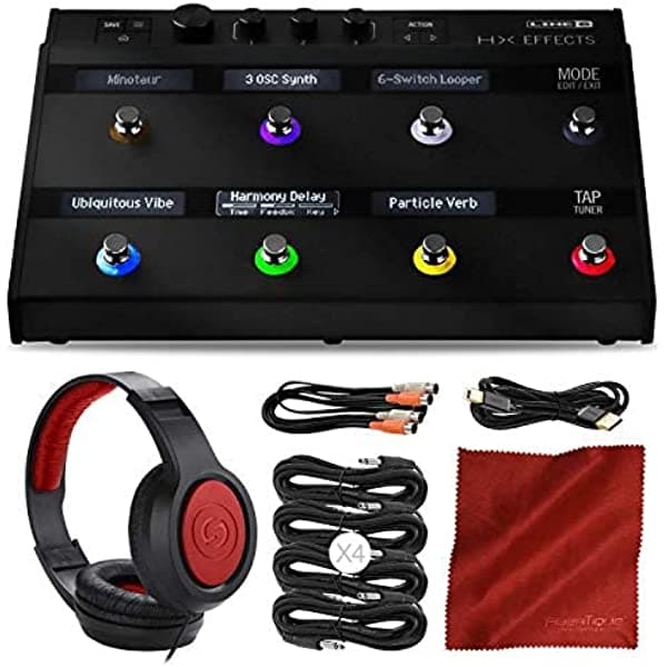 Line 6 - PS Paquete de pedal multiefectos de línea 6 HX con auriculares y cables surtidos