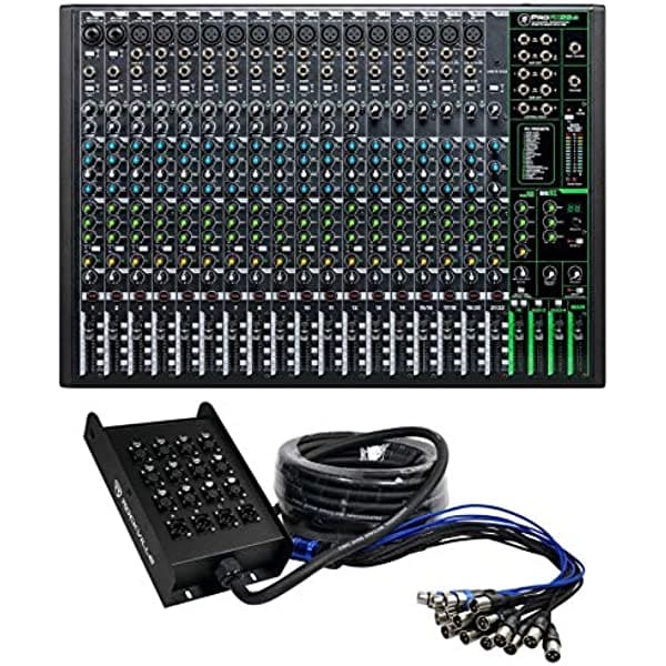 Mackie ProFX22v3 Mezclador de efectos de 4 bus de 22 canales con USB ProFX22 v3+cable de serpiente ProFX22v3+SX1650