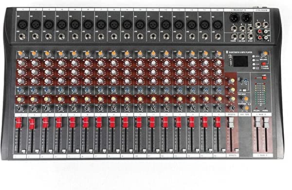 TFCFL 16 Channel Audio Mixer Consola Profesional de Audio USB Interfaz de Sonido Sistema de Mezcla Digital USB para Computadora con Phantom Power Estéreo DJ Studio de Metal+Plástico Color Negro OT-HJWJL-3831-HQQ