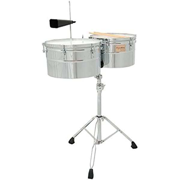 Tycoon Percussion Timbales de 14 pulgadas y 15 pulgadas de carcasa profunda - acabado cromado TTI/L-1415 C