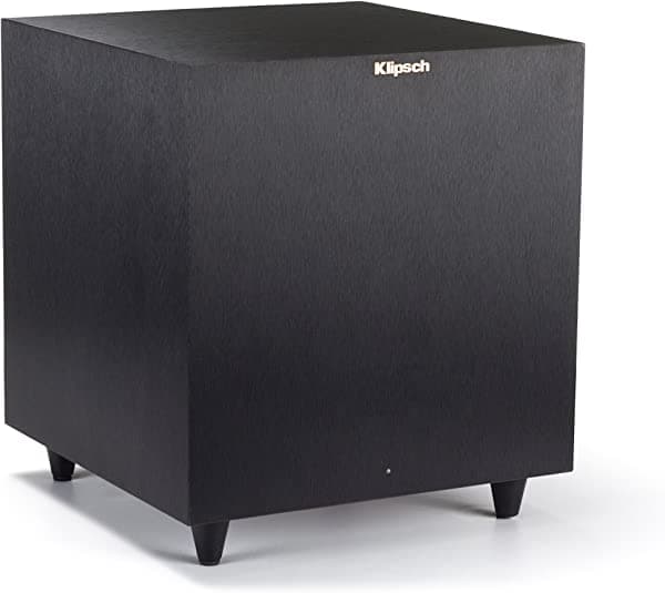 Klipsch Reference R-8SW Subwoofer envolvente de 150 vatios de potencia máxima (vinilo negro cepillado, 8 pulgadas)