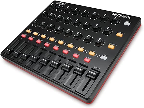 AKAI MIDIMIX Controlador MIDI USB con Faders Asignables, Master Fader, 24 Perillas, 16 Botones y Mapeo 1 a 1 con Ableton Live