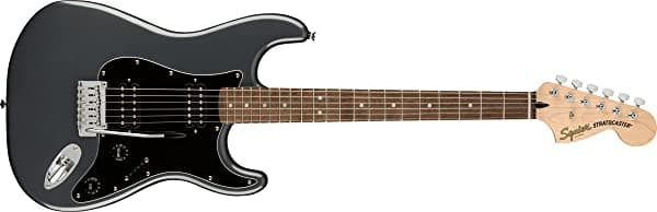 Fender Squier Affinity Series Stratocaster Guitarra Eléctrica, con Garantía de 2 Años, Acabado Metálico Charcoal Frost, Diapasón de Laurel 378051569