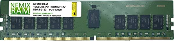 NEMIX RAM 16 GB (1 x 16 GB) DDR4-2133 MHz PC4-17000 ECC RDIMM 2Rx4 1.2 V memoria registrada para servidor/estación de trabajo MR17000-624K01-84