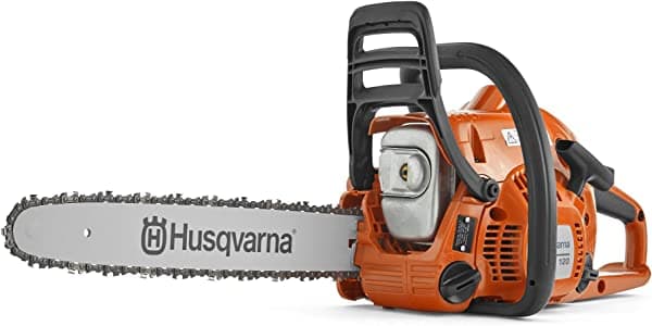 Husqvarna 120 Motosierra a Gasolina, Motor X-Torq de 38 cc y 1.8 HP de 2 Tiempos, con Barra de 16 Pulgadas y Engrasador Automático, para Cortar Madera, Tala Ligera y Desrame 970515016