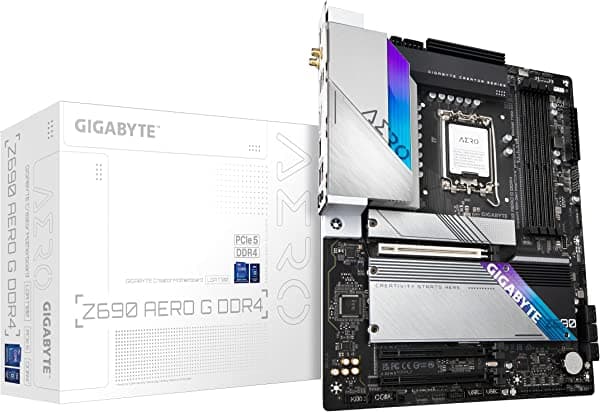 GIGABYTE Z690 AERO G DDR4 Motherboard ATX LGA 1700 Intel Z690 Quad M.2 PCIe 5.0 USB 3.2 WiFi 6 2.5 GbE LAN