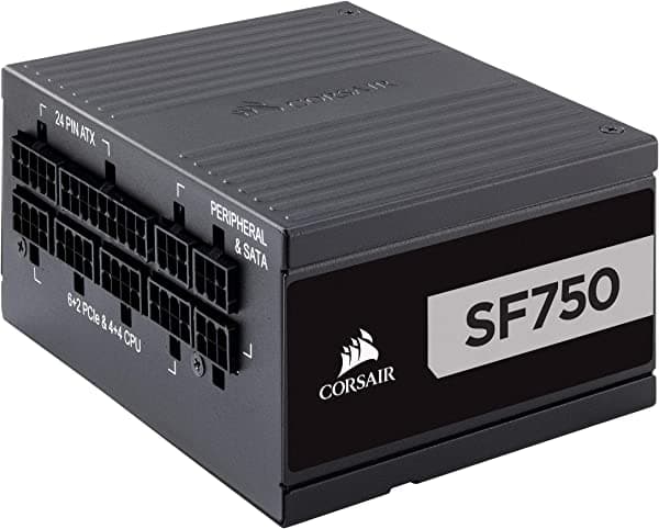 Corsair SF Series SF750, Fuente de Poder Totalmente Modular de 750 Vatios, SFX, Certificación 80+ Platinum (CP-9020186-NA)