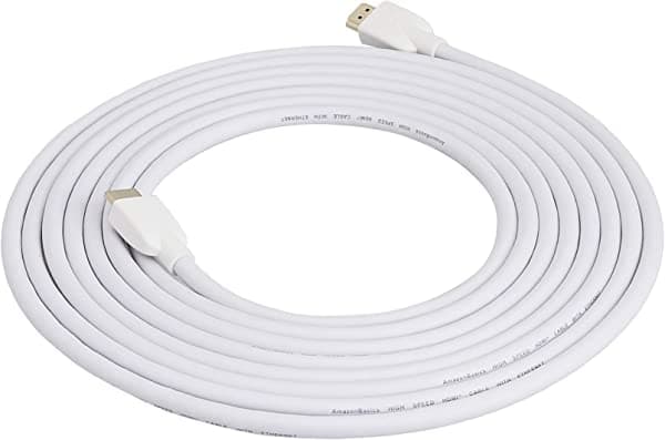 Amazon Basics cable HDMI de alta velocidad (18 Gbps, 4K/60 Hz), de 3 pies, color blanco
