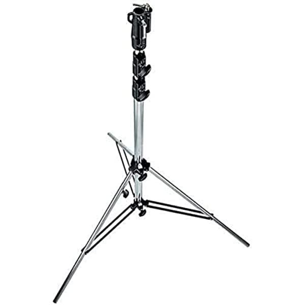 Manfrotto 126 CSU 10, 9 pies acero chapado en cromo Heavy Duty con soporte pata de nivelación (Plata)