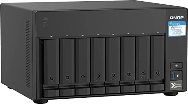 QNAP TS-832PX-4G NAS de alta capacidad de 8 bahías con SFP+ de 10 GbE y 2.5 GbE TS-832PX-4G-US