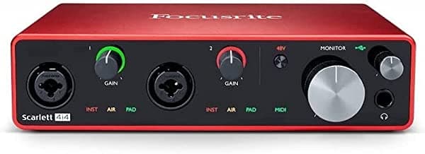 Focusrite Scarlett Solo - Interfaz de audio USB con herramientas profesionales (3era generación) AMS-SCARLETT-4I4-3G