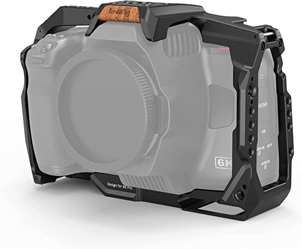SmallRig Jaula completa compatible con BMPCC 6K Pro solo para cámara de cine Blackmagic Pocket 6K Pro, riel NATO integrado y soporte de zapata fría, 3270 3270-SR