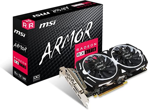 MSI Radeon RX 570 ARMOR 8G OC 256-bit 8GB GDDR5 DirectX 12, VR Ready, CFX, Tarjeta Gráfica Gaming.