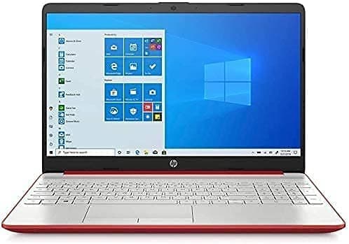 Portátil HP WLED HD 2021, procesador Intel Pentium Gold 6405U de doble núcleo, 4 GB de RAM, SSD de 128 GB, HDMI, cámara web, gráficos Intel UHD 605, Bluetooth, Wi-Fi, Windows 10 S, rojo, con paquete de seguridad SKYPC Pavilion 15