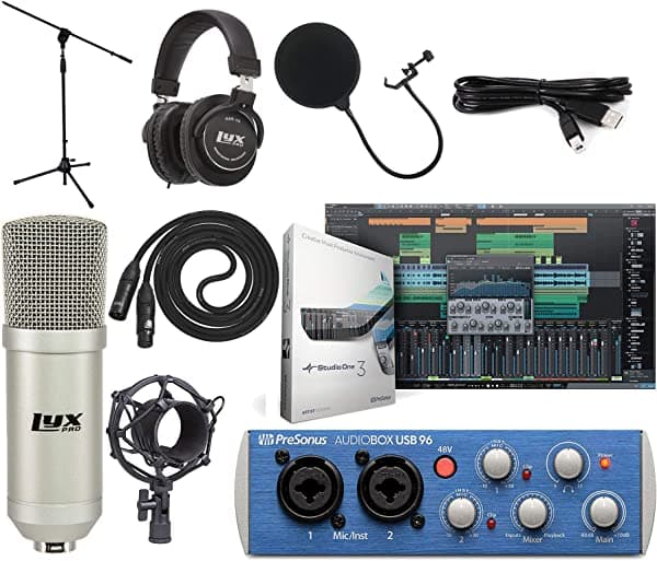 Presonus AudioBox 96 USB 2.0 Interfaz de audio Studio One Artist Pack de software Studio One Artist (el color de la interfaz puede variar en azul o negro)