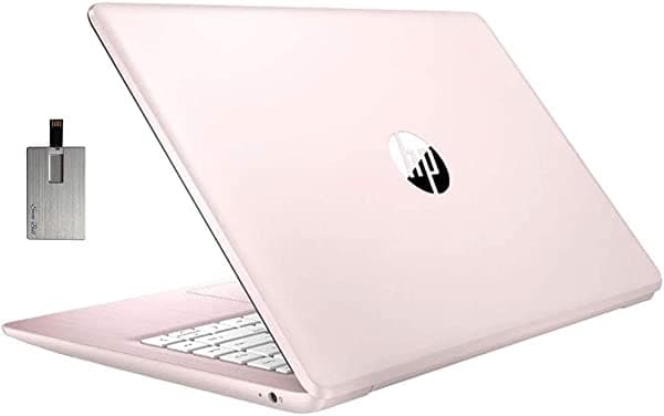 HP Stream 2021 14" HD SVA Computadora Portátil, Procesador Intel Celeron N4000, 4GB de RAM, Memoria Flash eMMC de 64GB, Gráficos Intel UHD 600, Office de 1 Año, Bluetooth, Win 10S, Rosa, Tarjeta USB SnowBell de 128GB