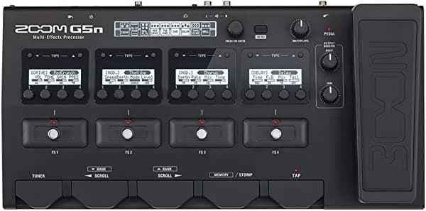 Zoom G5n Procesador de Efectos Múltiples para Guitarra con Pedal de Expresión, con más de 100 Efectos Incorporados, Modelado de Amplificador, Efectos Estéreo, Looper, Sección de Ritmo, Afinador, Interfaz de Audio para Grabación Directa a Computadora