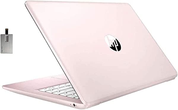 HP 2021 Stream 14" Computadora Portátil HD SVA, Procesador Intel Celeron N4000, 4GB RAM, Memoria Flash eMMC de 64GB, Webcam, Office por 1 año, Gráficos Intel UHD Graphics 600, Win 10S, Rosa Pink, Tarjeta USB SnowBell de 32GB