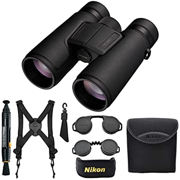 Nikon Monarch M5 - Binocular de 8 x 42 con lápiz de lente Nikon y arnés (3 artículos)