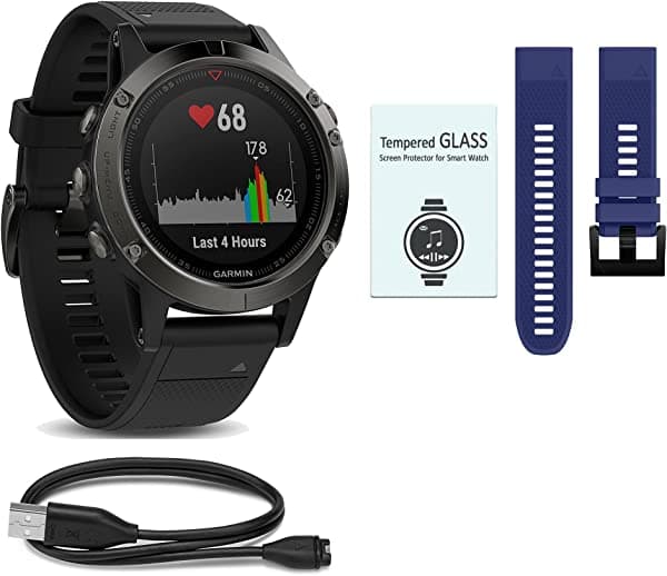 WhoIsCamera Garmin Fenix 5 Value Bundle - The All-In-One & All-Style Ultimate Bundle you can't do without - Choose Your Favorite Garmin Watch - Sapphire / Silver / Slate Gray more.