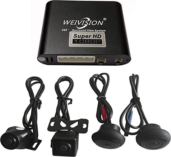 Weivision Super Hd 1080P Car 360 grados Bird View Surround System DVR Record Camara Monitoreo de estacionamiento con sensor HD BDV01-HD