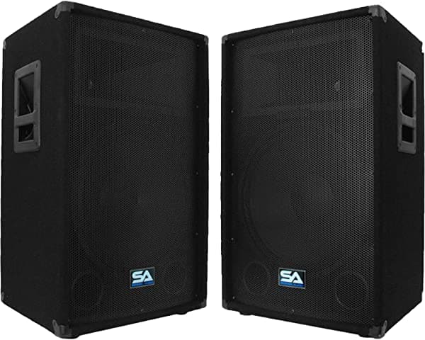 Seismic Audio - Par de parlantes de DJ de 15 pulgadas PA, 700 Watts Pro Audio - principales, monitores, bandas, karaoke, iglesias, bodas