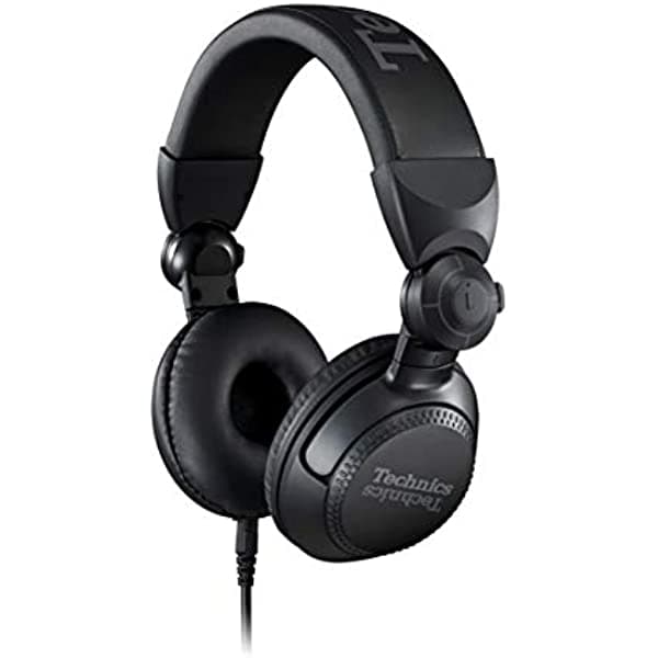 Technics EAH-DJ1200 Auriculares profesionales DJ con drivers 40mm, housing giratorio, cable desmontable - Livianos y plegables (Negro)