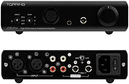 Fanmusic Topping A30 Pro NFCA Amplificador de auriculares OPA1656 4PIN XLR 4.4MM 6.35MM Salida Balanced Input Amplifier (Negro)