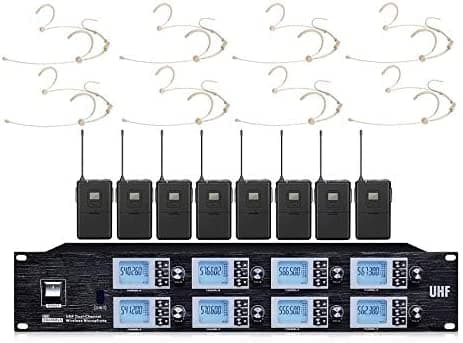 Bolymic 8800 micrófono profesional inalámbrico sistema Headworn Headset micrófono inalámbrico para la etapa de la iglesia BL-8800SB-4GM